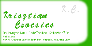 krisztian csocsics business card